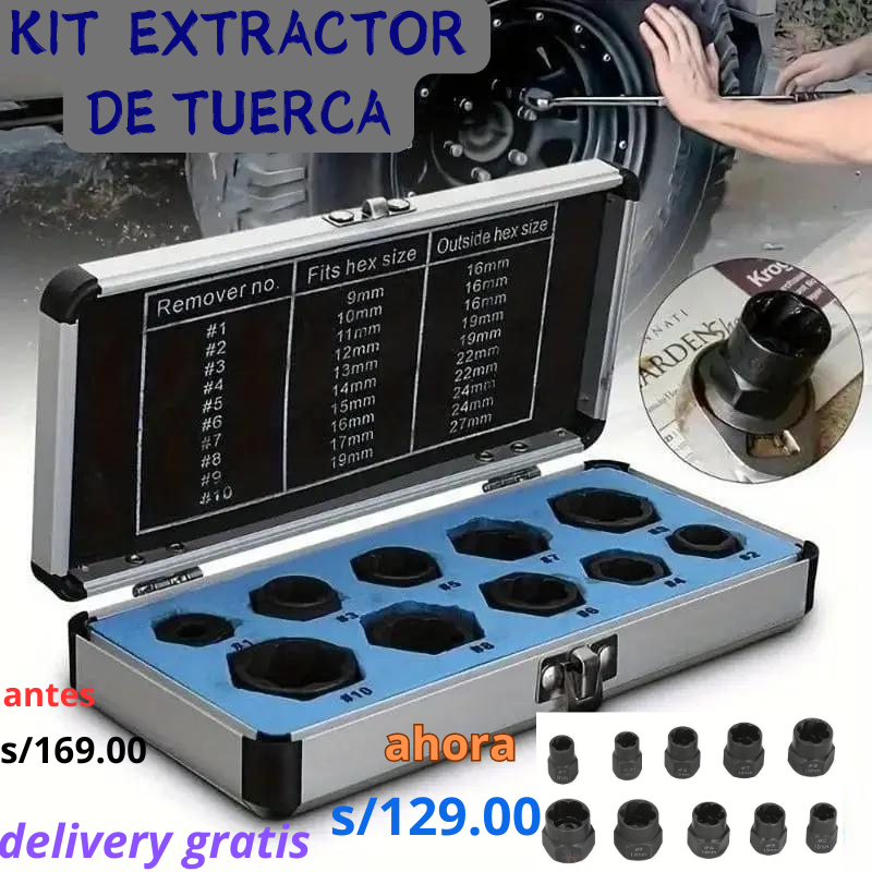 KIT EXTRACTOR DE TUERCAS